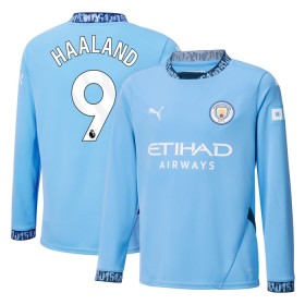 Günstige Fußballtrikots Manchester City Haaland 9 Heimtrikot 2024-25 Langarm
